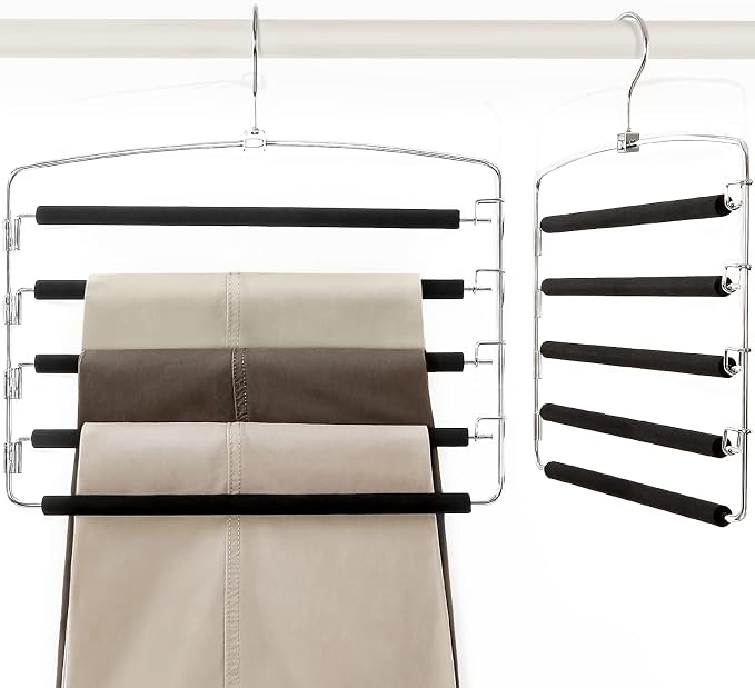 TOPIA HANGER Pants Hangers Space Saving, Non-Slip Foam Padded Organizer Hanger by TOPIAHANGER