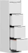 4 Drawer File Cabinet with Lock, 17.8" Deep Metal Filing Cabinet, Vertical File by Kooyon