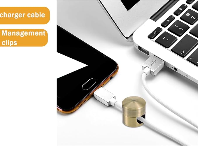 6 Sets Charger Cord Holder, Antique Copper Color Metal Adhesive Cable - Image 6