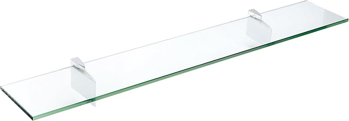 Spancraft Glass R-4.75x36-Chrome Raven Glass Shelf, 4.75" x 36" by Spancraft