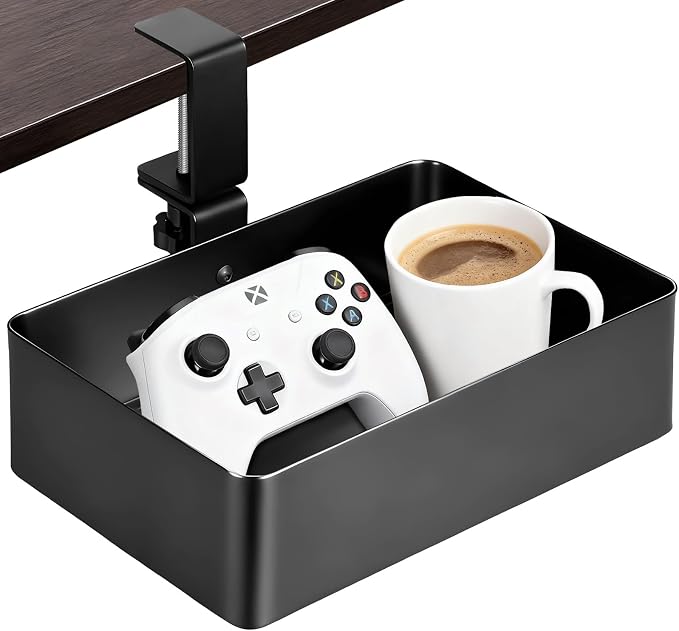 MYITYARD Under Desk Organizer, 360° Rotating Desk Cup Holder Clamp, Clamp on by MYITYARD
