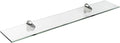 Spancraft Glass H-12x27-Brushed Steel Heron Glass Shelf, Brushed Steel by Spancraft