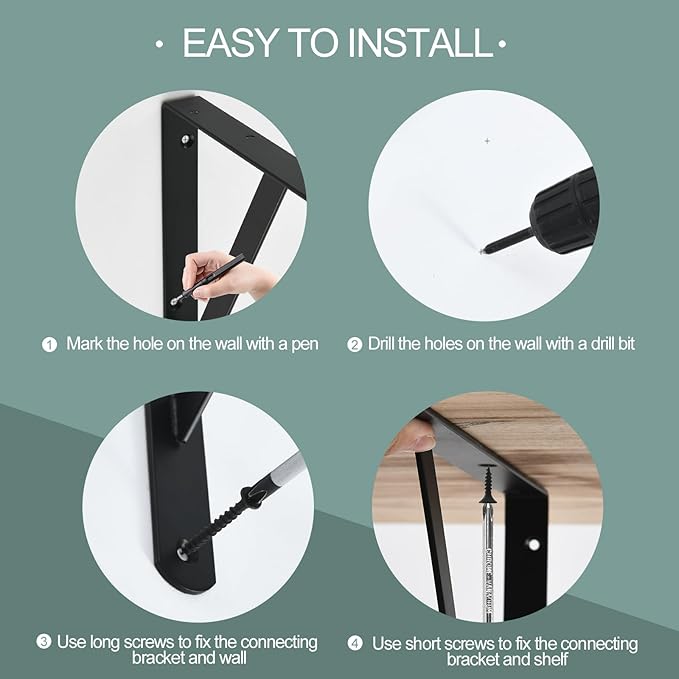 32 Pack L12 x H 8" Black Heavy Duty Shelf Brackets - Image 3