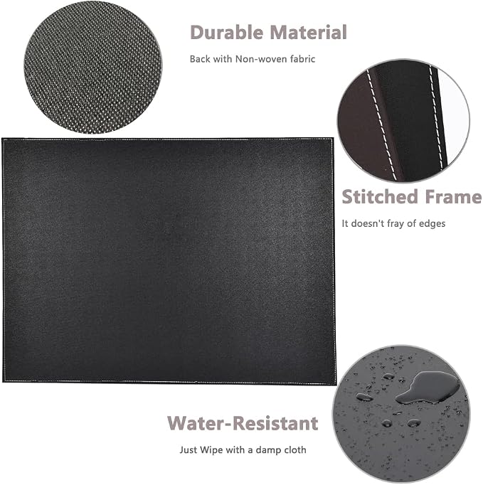 KINGFOM Desk Pad & Mat 24" x 18" Protector Large Mouse Pad PU Leather - Image 6