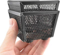 HAHIYO Stackable Paper Clip Mesh Holder cup 2.2" Height 2 Pack Black