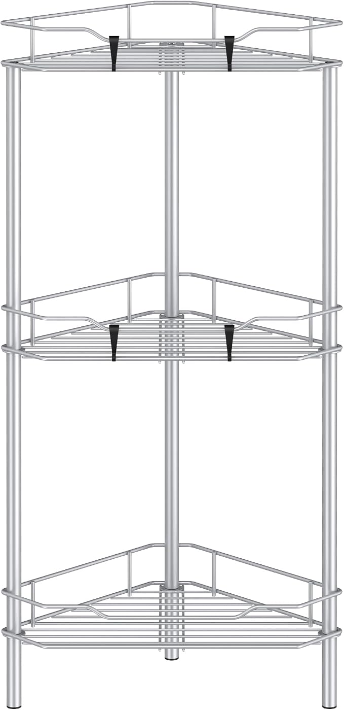 3 Tier Floor Standing Corner Shower Caddy Organizer Shelf by HuggieGems