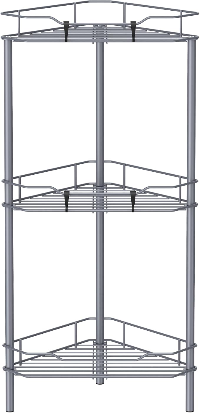 3 Tier Floor Standing Corner Shower Caddy Organizer Shelf by HuggieGems