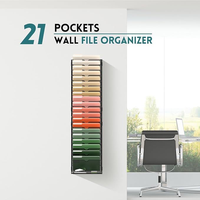 SUPEASY 21-Tier Wall File Organizer Mesh Office Mail Holder, Hanging Wall - Image 7
