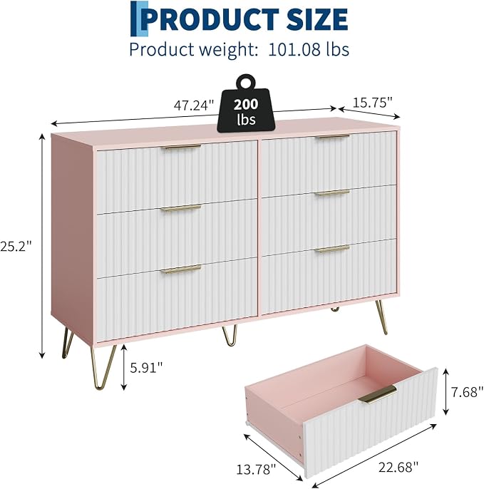 Garvee Fluted Dresser for Bedroom - Image 2