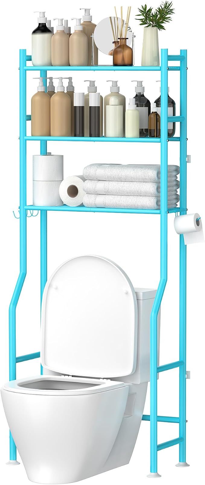 3-Tier Over The Toilet Storage, Space Saver Metal Bathroom Shelves, by QualityHomewareTimlessComfort
