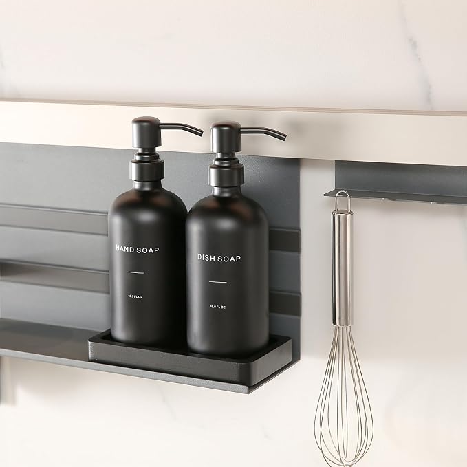 Matte Black Soap Dispenser Set, Kitchen Soap Dispenser Set - Image 4