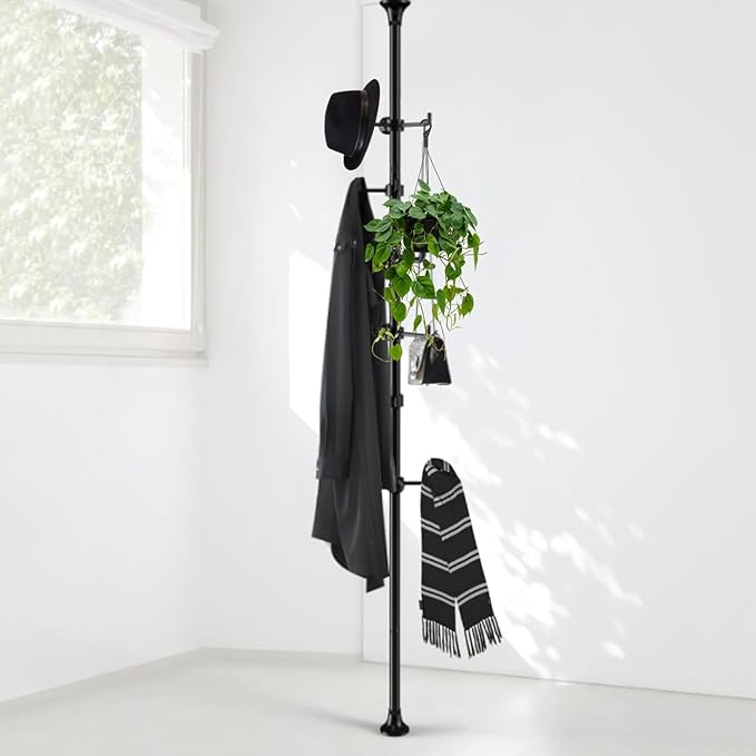 Coat Rack Freestanding, 56 to 125 inch Adjustable Tension Rod Hanger by Sempicad