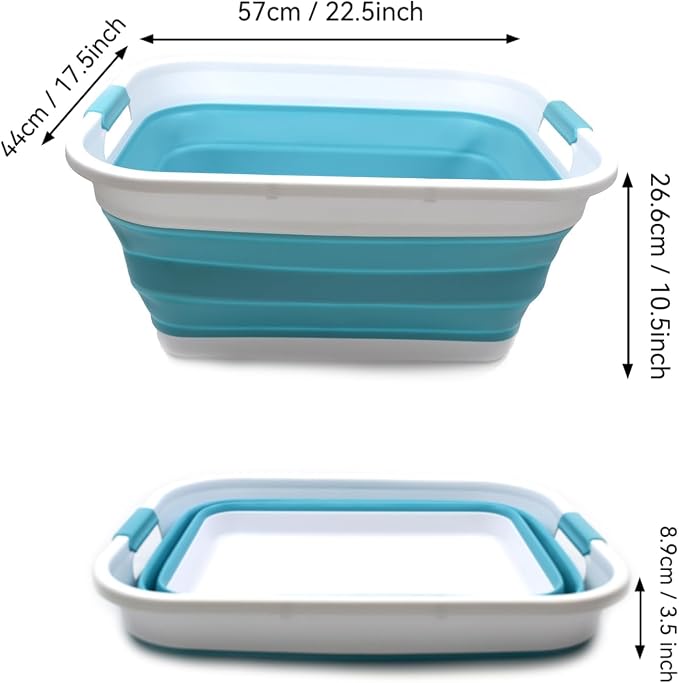 SAMMART 41L Collapsible Plastic Laundry Basket-Foldable Pop Up Storage - Image 3