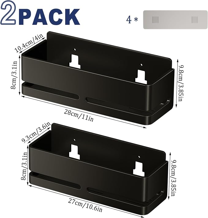 Shower Shelf, Heavy-Duty Bathroom Storage Shelf, Large Capacity No-Drill - Image 2
