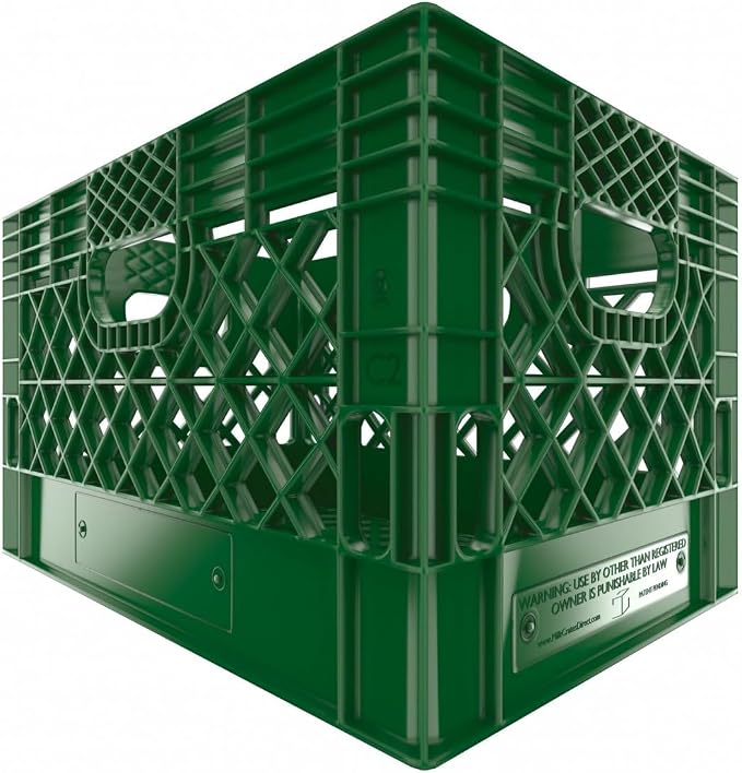 Heavy Duty Plastic Storage Milk Crates, Stackable Utility Organizer Bins - Image 8
