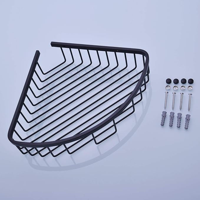 304 Stainless Steel Shower Caddy Corner Basket Shelf Bathroom Organizer Wall - Image 7