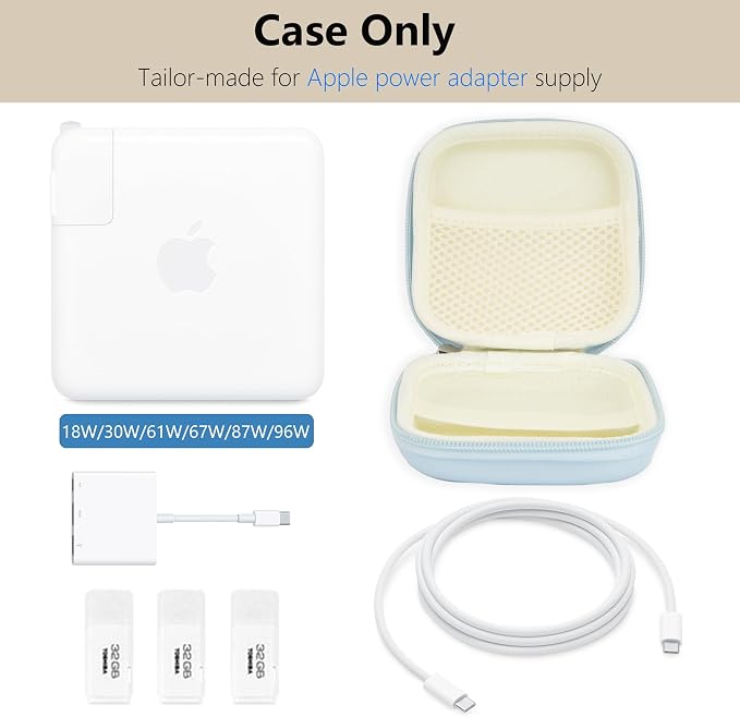 Charger Case for Macbook, Portable Tech Electronic Organizer Bag, Travel - Image 3