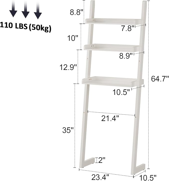 Over The Toilet Storage Shelf Wood, 3-Tier Above Toilet Organizer Rack - Image 2