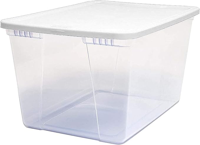 HOMZ 2-Pack Snaplock, Large Clear Plastic Storage Organizer Bins w/Lids - Image 4