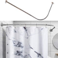 Corner Shower Curtain Rod Adjustable Stainless Steel L Shaped Rack Drill Free by Tanxih