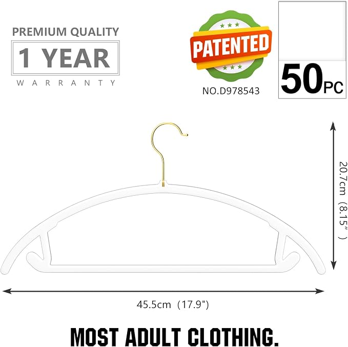 MIZGI Premium Clear Hangers Heavyduty-Acrylic No Shoulder Bump Suit Hangers - Image 5