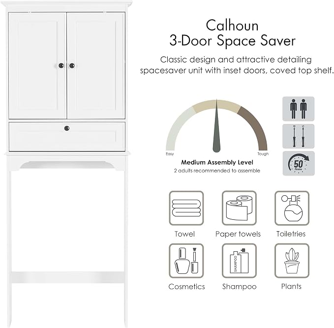 Spirich Over The Toilet Storage Cabinet, Bathroom Above Toilet Storage Cabinet - Image 6