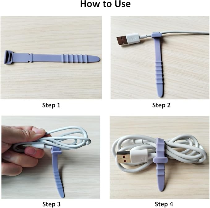Silicone Zip Ties, Reusable Zip Ties, Elastic Cable Organizer - Image 5