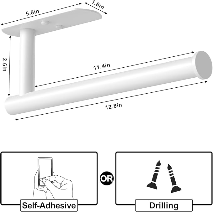 HUFEEOH Adhesive Paper Towel Holder Under Cabinet Wall Mount - Image 4