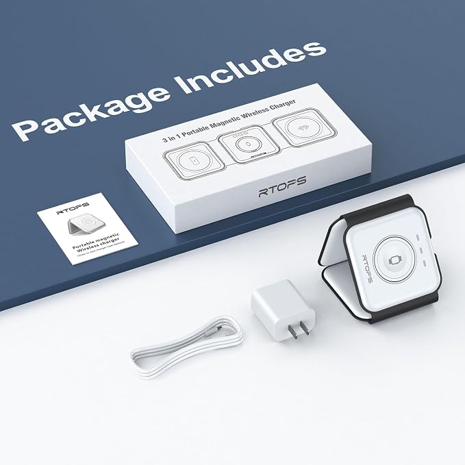 Wireless Charger 3 in 1, RTOPS Magnetic Travel Wireless Charging Station - Image 7