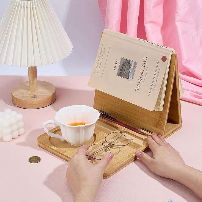 PH PandaHall Wooden Book Stand for Reading Rest Triangle Book Holder - Image 3