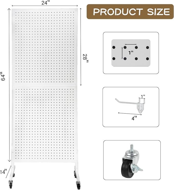 Eastern Tree Metal Pegboard Display Stand 2'x 5' - Image 2