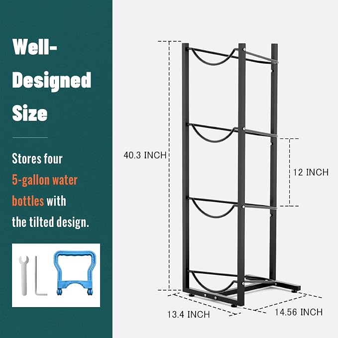 MYLOLF 5 Gallon Water Jug Holder : 4 Tier Water Jug Stand Holder - Image 5