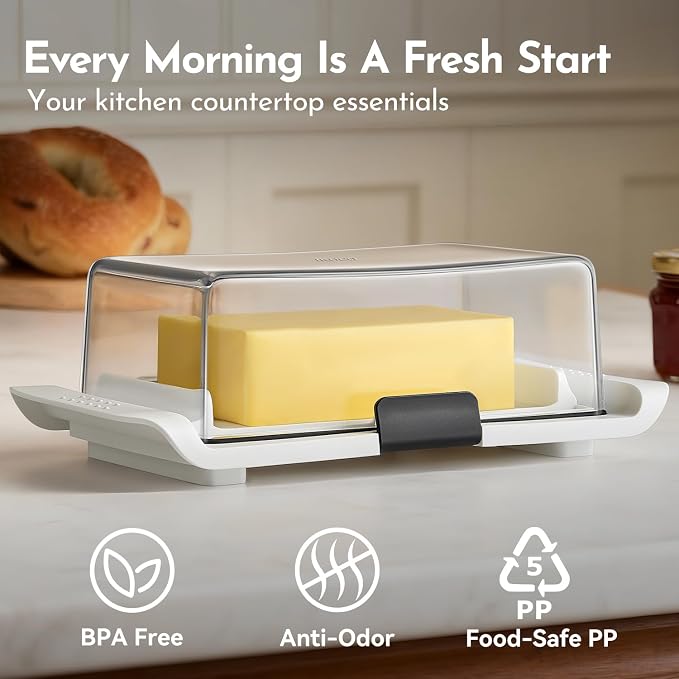 Butter Dish with Lid, IKOCO Large Butter Dish with Knife - Image 3