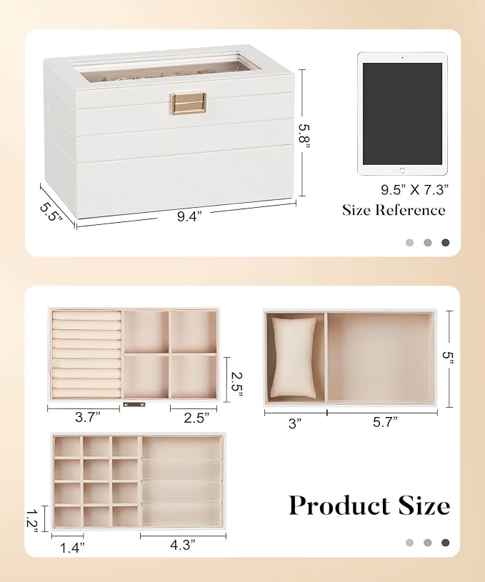 Homde Jewelry Tray Stackable Jewelry Box - Image 3