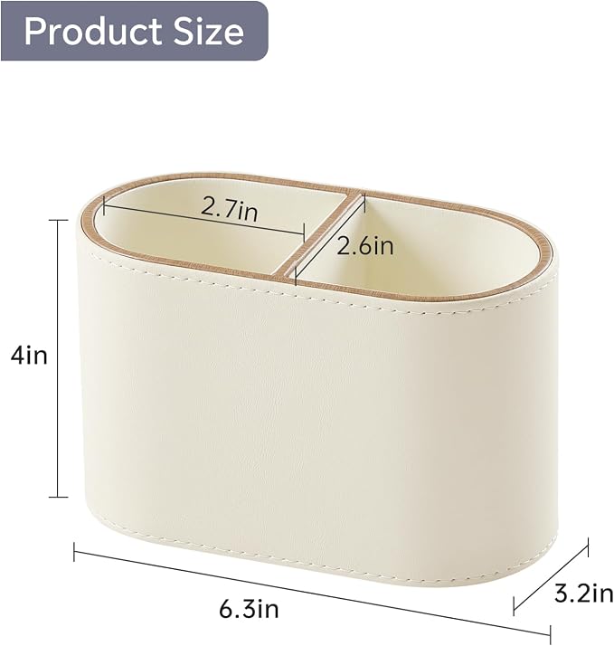 PU Leather Pen Holder for Desk, Small Remote Control Holder Pencil Cup - Image 7