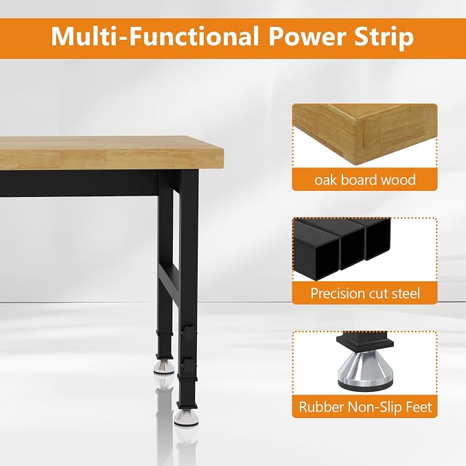 48" Work Bench, Adjustable Height Workbench - Image 4