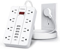 Power Strip with USB, Flat Plug Extension Cord Surge Protector 5 Ft, HUNIAN by HUNIAN