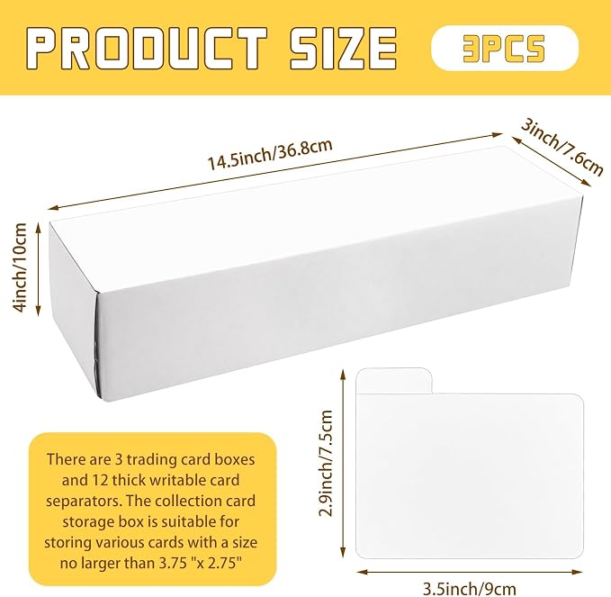 Trading Card Storage Box with Dividers, 3 Pack • 820 Count Bulk Card Collection - Image 2