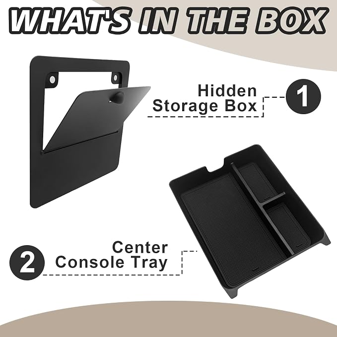 Muslogy 2PCS Center Console Organizer & Hidden Storage Box Compatible - Image 7