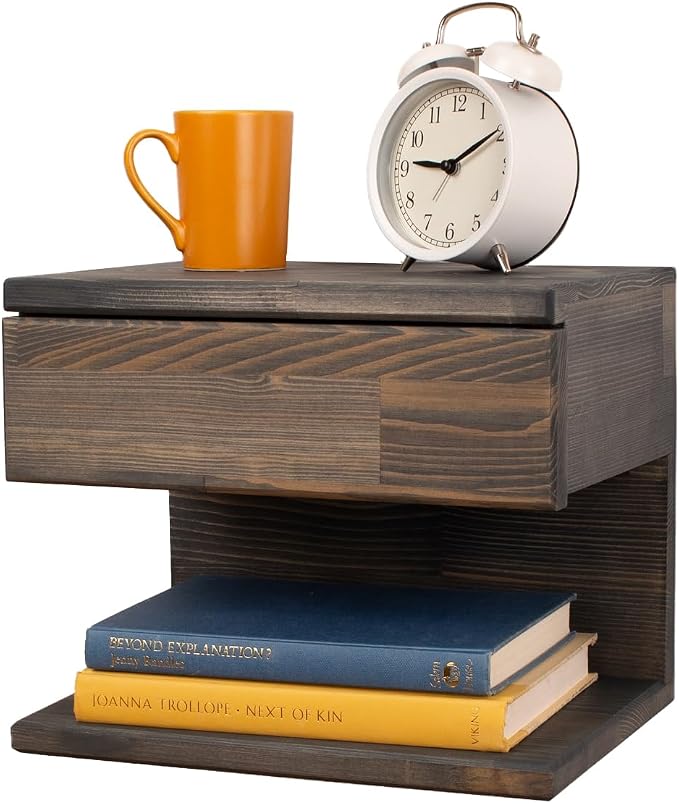 Floating Nightstand Side Accent or End Table by Woodches