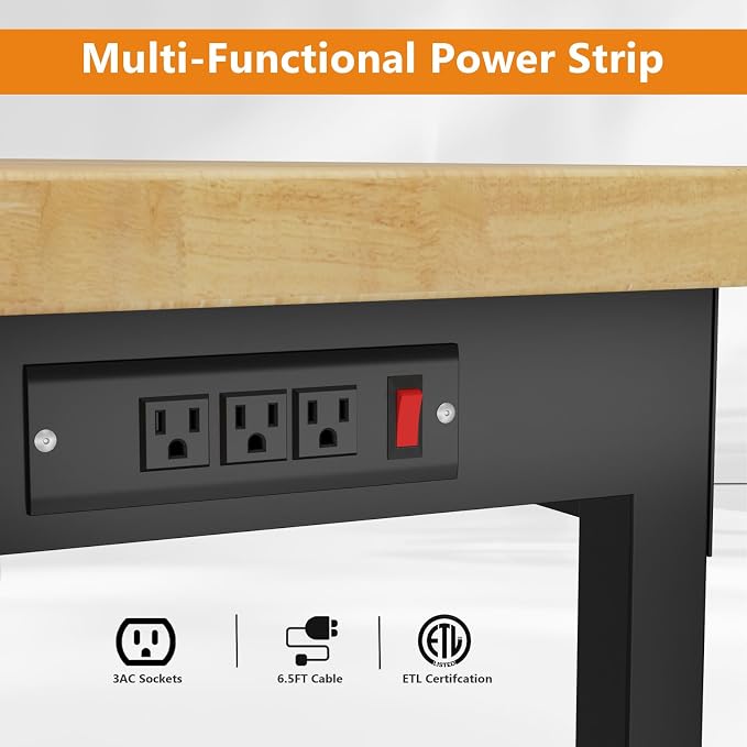 48" Work Bench, Adjustable Height Workbench - Image 5