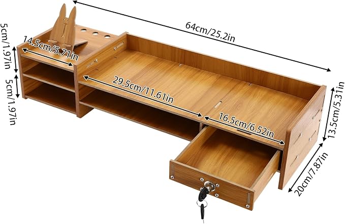Wood Computer Monitor Stand for Desk Monitor Riser - Image 5