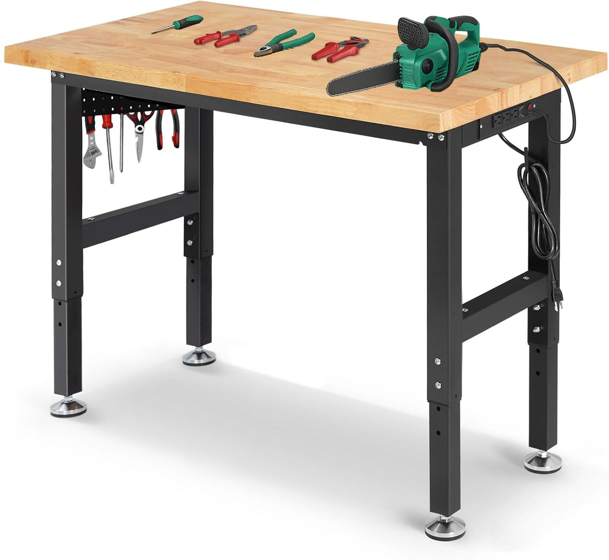 48" Heavy Duty Workbench for Garage, Adjustable Height Work Table with