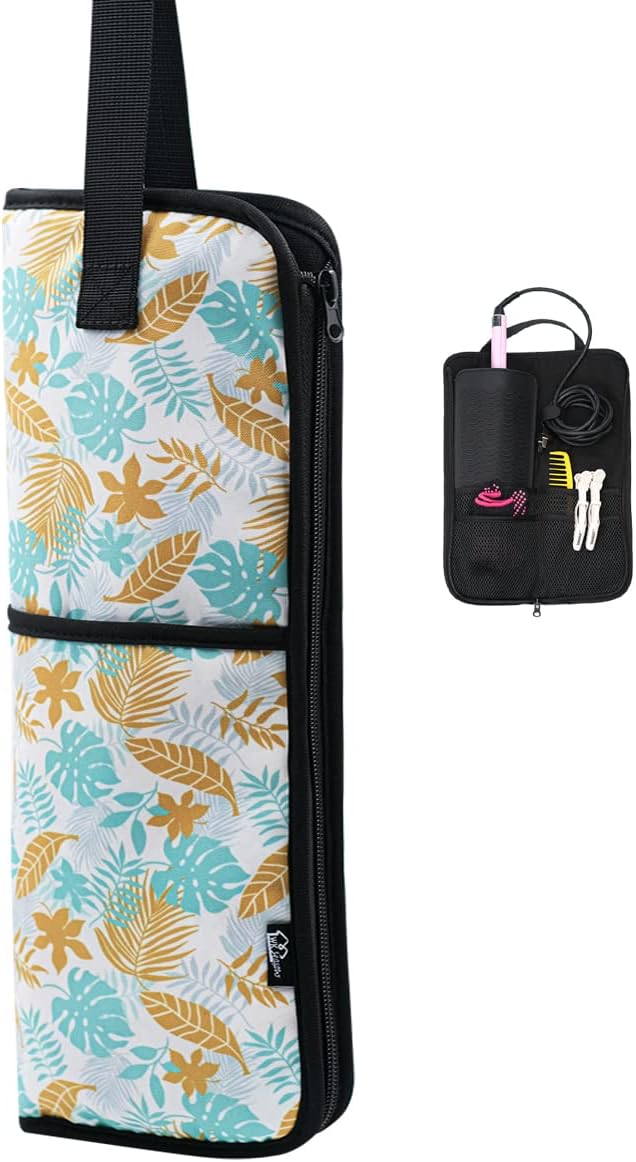 WK IEASON Hair Flat Iron Case Holder Canvas Bag Heat Resistant Curling Iron by WKIEASON