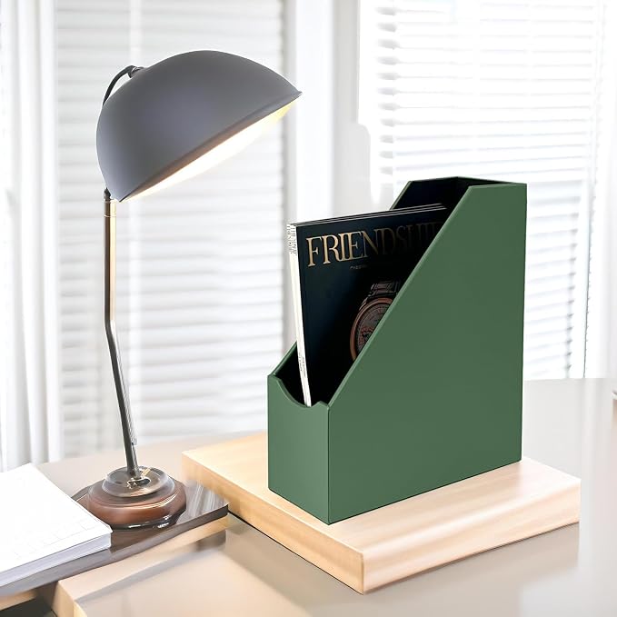 UnionBasic Magazine File Holder, Leatherette Desktop Document Organizer - Image 5