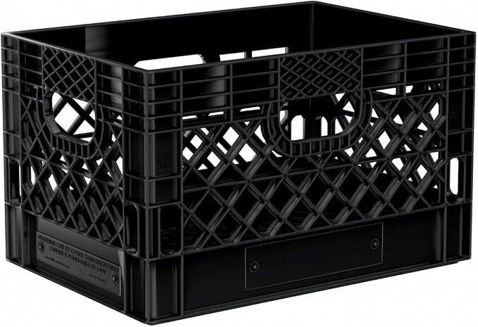 Heavy Duty Plastic Storage Milk Crates, Stackable Utility Organizer Bins - Image 4
