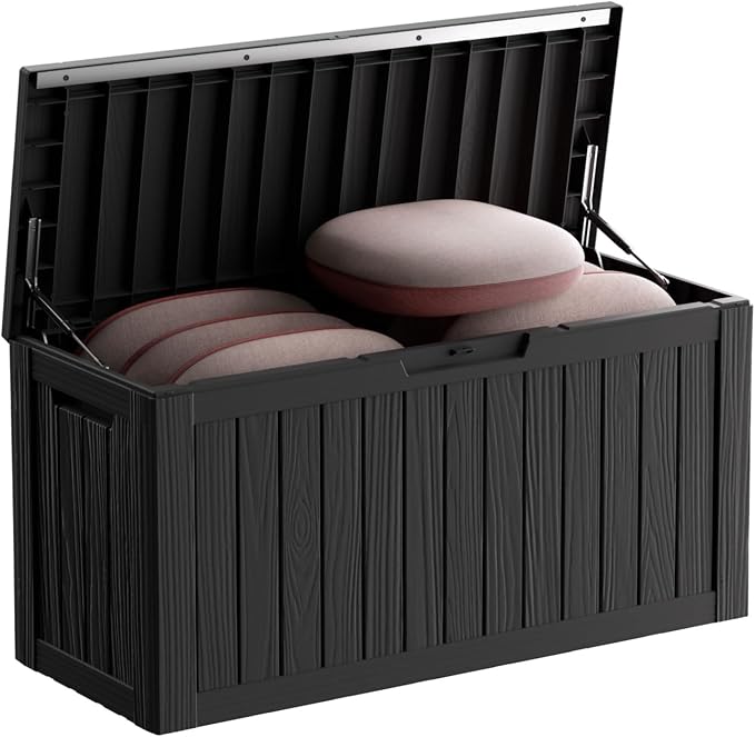 80 Gallon Waterproof Resin Deck Box, UV Resistant Outdoor Storage by KFY