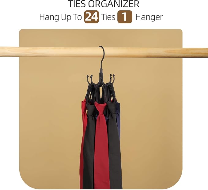 ZEDODIER Belt Hanger, 4 Pack Rotatable Belt Rack Closet Accessories Organizer - Image 4