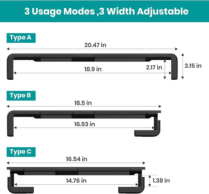 2 Pack Computer Monitor Stand, Klearlook Foldable Monitor Stand Riser, Height - Image 5