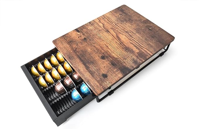 EVERIE Wooden Coffee Pod Storage Drawer Holder Compatible by EVERIE